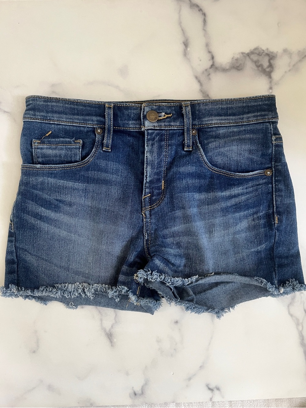 Mossimo Denim Power Stretch High Rise Shorts, Indigo Blue, Size 2